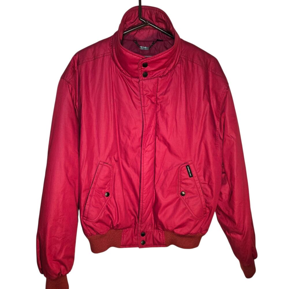 Vintage Members Only Passport Red Goose Down Filled Full Zip Jacket Coat Size 44